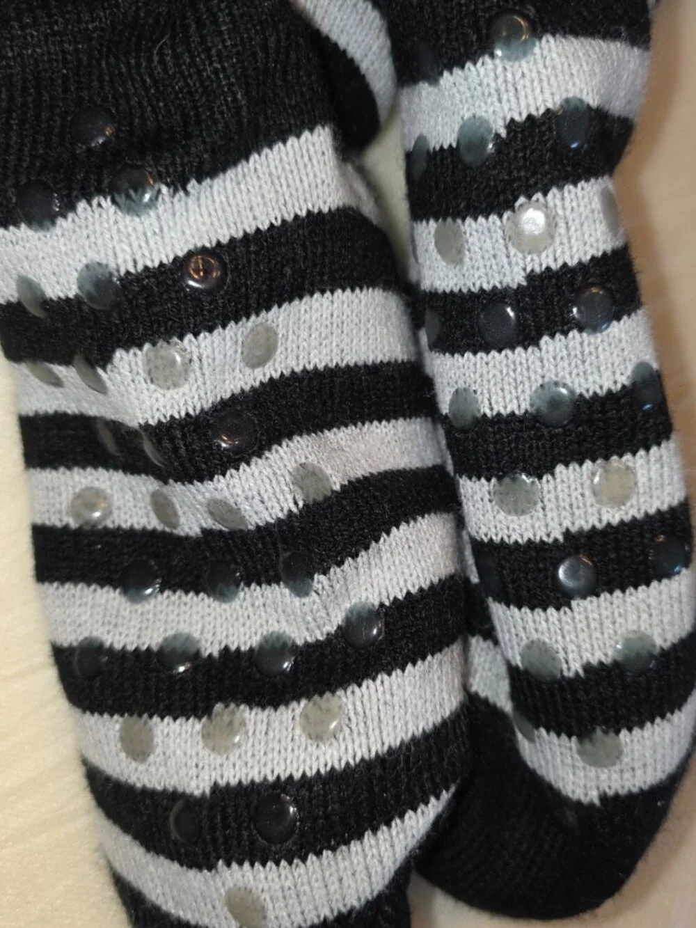 Extra Thick Striped Thermal Fleece Lined Plush Winter Socks Non Slip Cottagecore